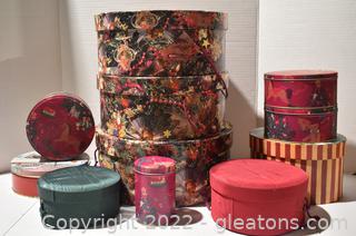 Christmas Hat Boxes - Tins - Boxes / All Empty 